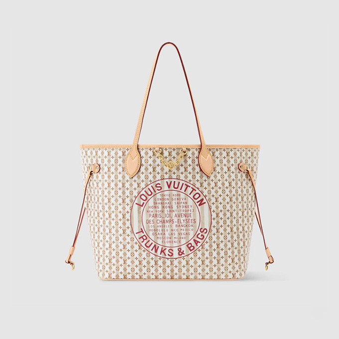 lv louis vuitton neverfull mm lv stamp striped mini monogram tote handbag #m29483